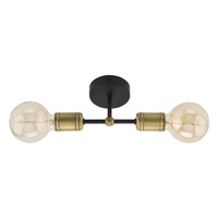 Lampa Sufitowa RETRO Czarna Patyna Styl Retro 2xE27 1902 TK Lighting