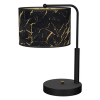 Lampa Stołowa SENSO Czarna Złota 1xE27 Biurkowa Nocna Milagro