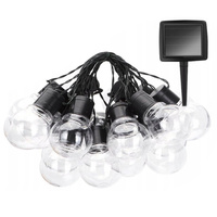 Girlanda Solarna Ogrodowa OZDOBNA Łańcuch Świetlny 3,35m 10xLED PRZEŹROCZYSTYCH Kuleczek 3000K