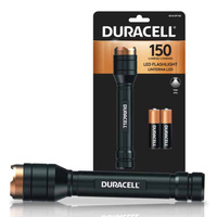 Latarka Aluminiowa LED Ręczna Taktyczna Bateryjna 2xAA 150lm DURACELL