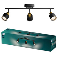 Lampa Sufitowa Reflektor 3x GU10 Czarna-Miedziana Niall Philips