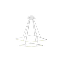 Lampa wisząca NIX biały kwadrat ramka 50W LED IP20 Metal i akryl styl nowoczesny minimalistyczny Milagro