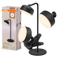 Lampka Biurkowa Stołowa Regulowana 1.8W 100lm 3000K Ciepła 114° Akumulatorowe Czarna Ściemnialna Decor Helper Gadet Osram