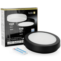 Plafon LED Łazienkowy Sufitowy Natynkowy 12W 1140lm 4000K 120° z Czujnikiem Ruchu i Zmierzchu Czarny IP65 Nairos Kobi