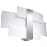 Lampa Ścienna Kinkiet 2x G9 Prostokątna Chrom Biała Nowoczesna Celia Sollux