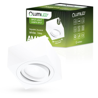 Oprawa Natynkowa HALOGENOWA Spot Tuba Ruchoma Kwadratowa Biała 50mm AMAT-S LUMILED