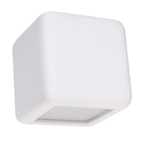 Lampa Ścienna LED NESTA E27 Kinkiet Kostka Ceramiczna Biała SOLLUX