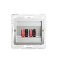 Gniazdo Audio Głośnikowe Podwójne Kwadratowe Srebrne LOGI Kanlux