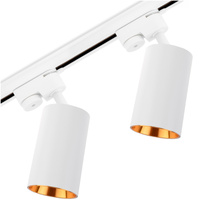 Zestaw Szyna Oświetleniowa Szynoprzewód 1m + 2x Reflektor Szynowy SAGI GU10 Biało Złoty LUMILED