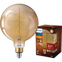 Żarówka LED E27 Kula G200 7W = 40W 470lm 1800K Ciepła 330° FILAMENT Vintage Bursztynowa Ściemnialna Decorative Philips