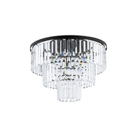 Lampa Sufitowa Żyrandol 9x E14 Czarna Glamour CRISTAL M 7627 Nowodvorski