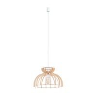 Lampa Sufitowa Wisząca E27 Biała Drewno Skandynawska KYMI C 10572 Nowodvorski