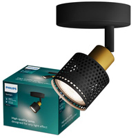 Lampa Ścienna Sufitowa Kinkiet GU10 LED Czarna-Miedziana Niall Philips