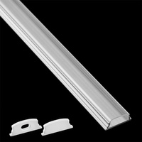 Profil Aluminiowy do LED KM34 Srebrny Natynkowy 2m + Przesłona przezroczysta + Zaślepki