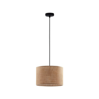 Lampa Sufitowa Wisząca JUTA Zwis Czarno-Brązowa Ekologiczna E27 6580 TK Lighting