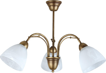 Żyrandol lampa wisząca sufitowa Klara 3x E27 Metal i szkło Lampex styl klasyczny