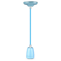 Lampa Wisząca Oprawa E27 Porcelanowy klosz niebieski z kablem VT-7998 V-TAC