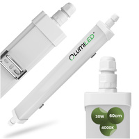 Oprawa Hermetyczna LED Warsztatowa Lampa 60cm do Garażu 30W 4000K Wodoszczelna TERRA LUMILED