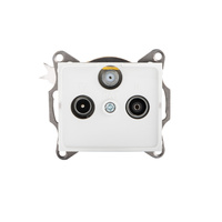 Gniazdo Antenowe RTV-SAT Przelotowe Kwadratowe Białe LOGI Kanlux