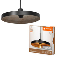 Lampa Sufitowa Wisząca Dekoracyjna E27 Zwis Czarny Brązowy Decor Ledvance