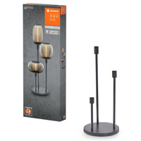 Lampa Stojąca Oprawa Ozdobna Podłogowa Dekoracyjna Vintage 3xE27 Ciemny Szary Stick LEDVANCE