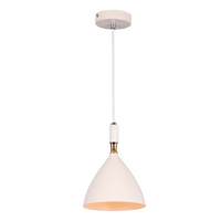 Lampa wisząca OTTO 1xE27 Klasyczna Biała Złote Wnętrze ML6159 Metal + Szkło