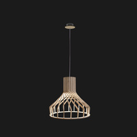 Lampa Sufitowa Wisząca GU10 Beżowa Drewno Skandynawska BIO 6333 Nowodvorski