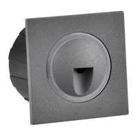 Lampa oprawa schodowa podtynkowa LED 3W 20lm IP44 4000K grafit kwadrat Q3 GOLDLUX (Polux)