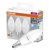 3x Żarówka LED B37 Świeczka E14 4.9W = 40W 470lm 4000K Neutralna 180° BASE Osram