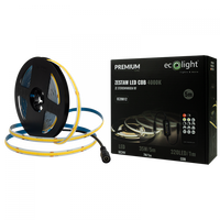 Taśma LED Pasek COB 7W/m 630lm/m 320LED/m 24V 4000K Neutralna IP20 Rolka 5m + Zasilacz + Pilot Ecolight