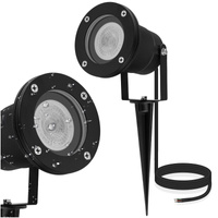 Lampa Ogrodowa LED Wbijana GU10 IP65 Wodoszczelna Czarna z Przewodem 1m