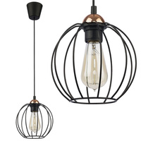 Lampa Sufitowa Wisząca GALAXY Zwis Czarno-Miedziana Industrialna E27 1644 TK Lighting