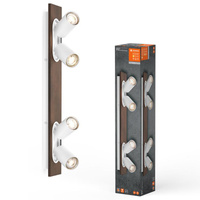 Lampa Sufitowa Ścienna LED Reflektor 4-Punktowy Dekoracyjny Drewno 13.6W GU10 Biała LEDVANCE