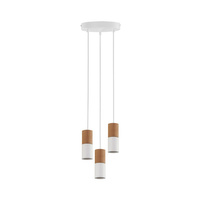 Lampa Sufitowa Wisząca ELIT WHITE/WOOD Biała Drewniana Nowoczesna 3xGU10 6306 TK Lighting