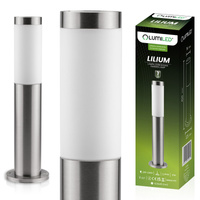 Lampa Ogrodowa Zewnętrzna E27 INOX SŁUPEK 45cm Lilium LUMILED