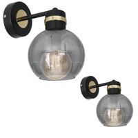 Lampa Ścienna Kinkiet OMEGA Czarna Złota 1xE27 Milagro