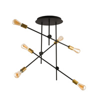 Lampa Sufitowa 6x E27 Czarna Industrialna AXIS 9297 Nowodvorski