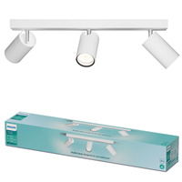 Lampa Sufitowa Reflektor 3x GU10 IP44 Biała Idris Philips
