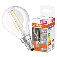 Żarówka LED P45 Kulka E14 2.5W = 25W 250lm 4000K Neutralna 300° Retrofit Filament CLASSIC Osram