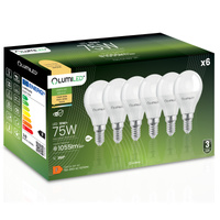 6x Żarówka LED E14 Kulka P45 10W = 75W 1055lm 3000K Ciepła 180° LUMILED