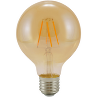 Żarówka LED E27 G80 4W = 18W 320lm 2000K Ciepła 360° Filament GOLDLUX (Polux)