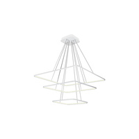 Lampa wisząca NIX biały kwadrat ramka 117W LED IP20 Metal i akryl styl nowoczesny minimalistyczny Milagro