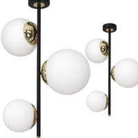 Lampa Sufitowa SPARTA Czarna Złota 3xE14 Milagro