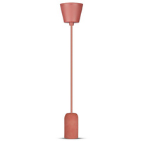 Lampa Wisząca Oprawa E27 Betonowy klosz z czerwonym kablem VT-7668 V-TAC