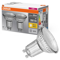 2x Żarówka LED PAR16 Reflektor GU10 4.3W = 50W 350lm 2700K Ciepła 36° BASE Osram