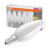 5x Żarówka LED B35 Świeczka E14 4W = 40W 470lm 2700K Ciepła 300° BASE Osram