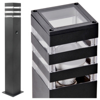 Lampa Ogrodowa Zewnętrzna TEKSAS 74 E27 IP44 Czujnik Słupek Grafitowa GOLDLUX (Polux)