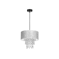 Lampa wisząca ALMERIA 1xE27 Elegancka Sznury Korali Srebrna MLP6436 Milagro Metal + Tworzywo sztuczne+ Tkanina
