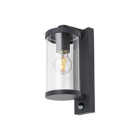 Lampa Ogrodowa Zewnętrzna Kinkiet Elewacyjny LED E27 IP44 z Czujnikiem Ruchu Antracyt Industrialny Silistra Rabalux