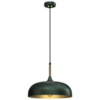Lampa Wisząca Sufitowa LINCOLN Zielona Złota 1xE27 35cm Milagro